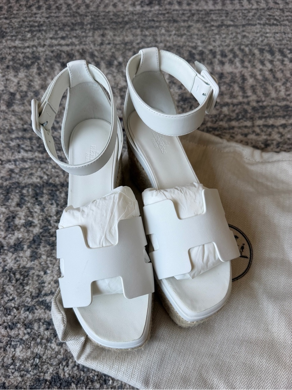 Hermes Elda Leather Espadrille